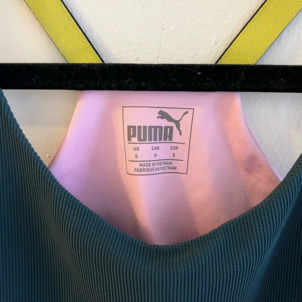 Puma TZ crop top, green/pink/black, size small - Picture 10 of 12